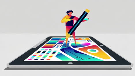 digital artist working on a tablet