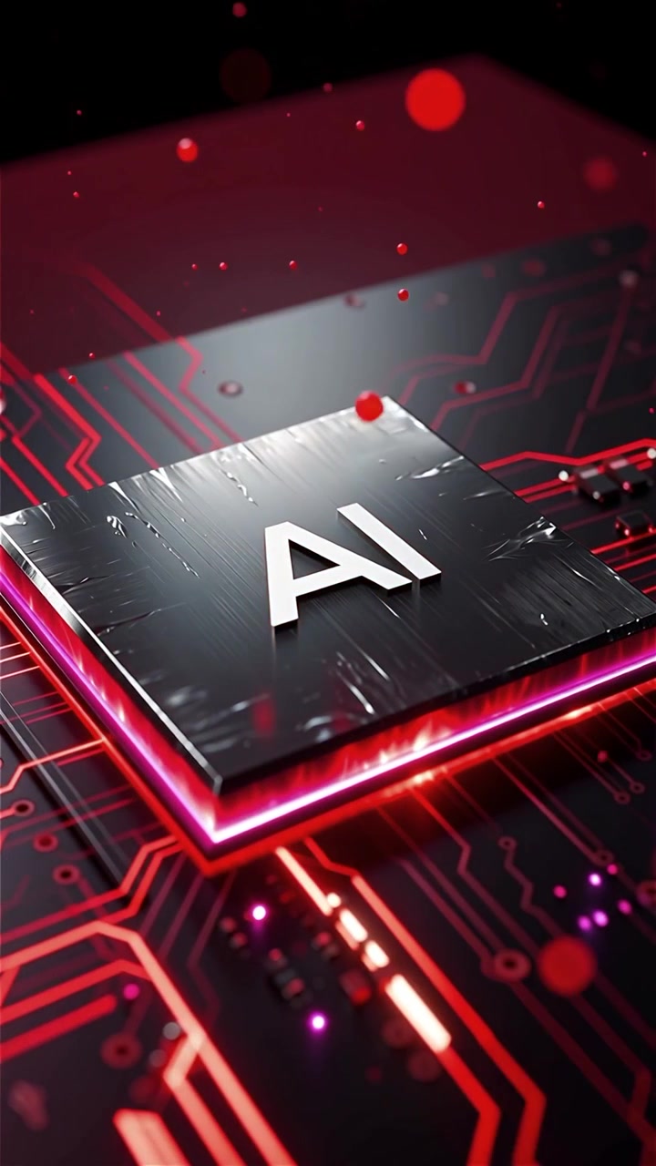 Futuristic AI Chip Motherboard Technology Background