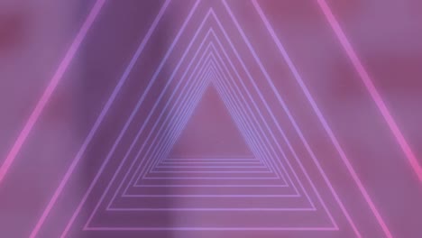 animación de un túnel brillante de neón sobre un fondo púrpura