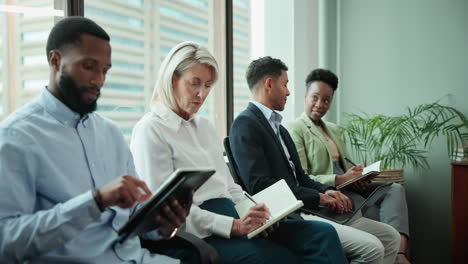 people waiting for job interviews