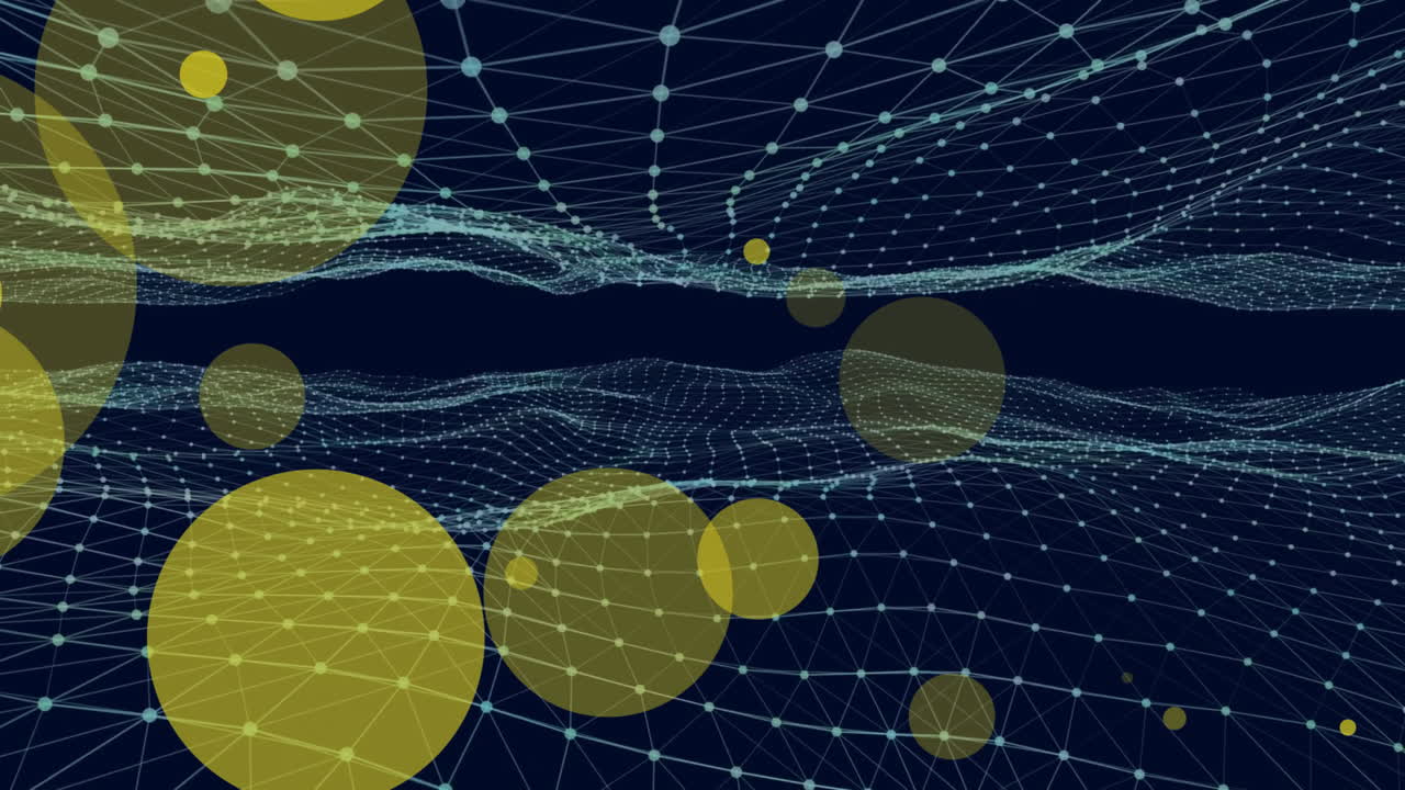 Animation of orange spots of light over network of connections