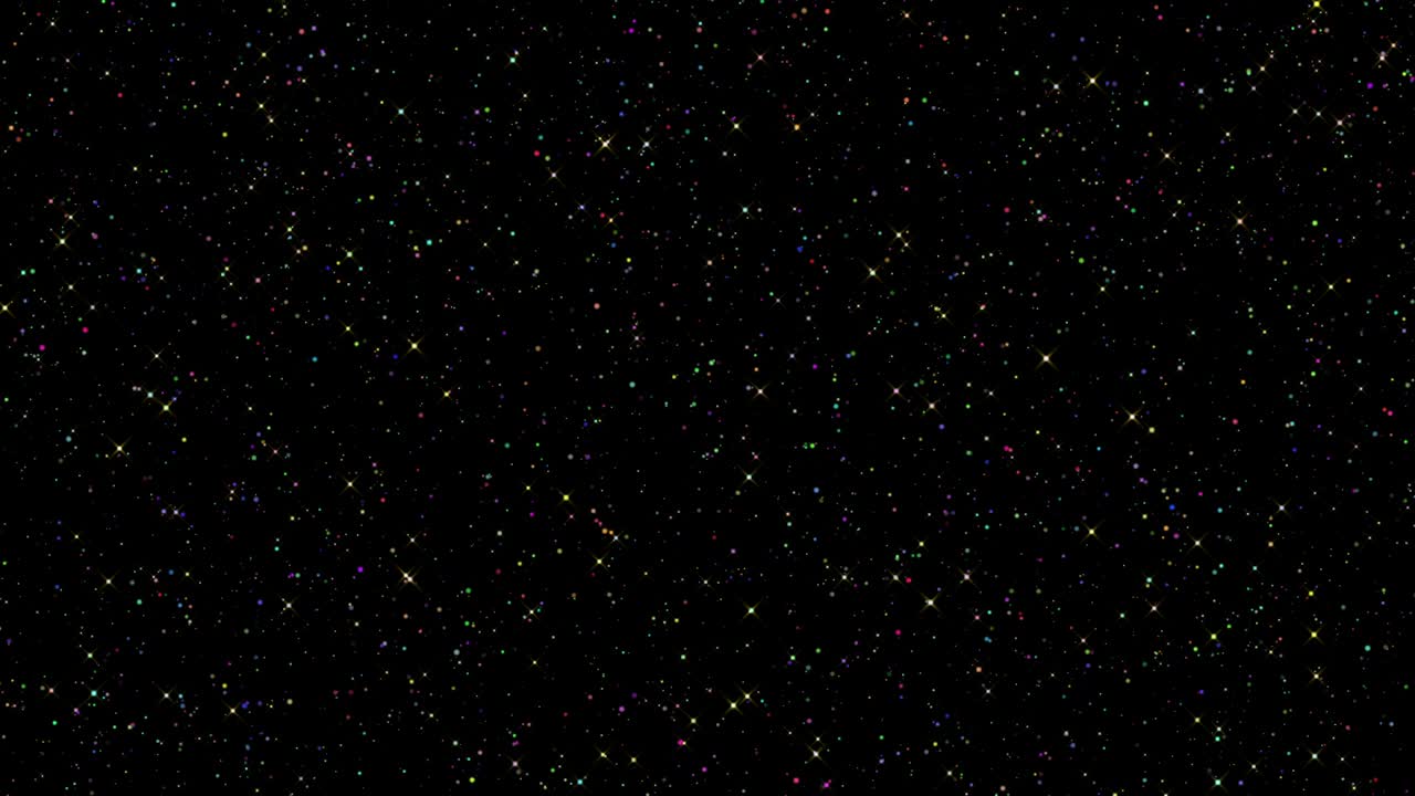 Sparkling Colored Stars in 4k