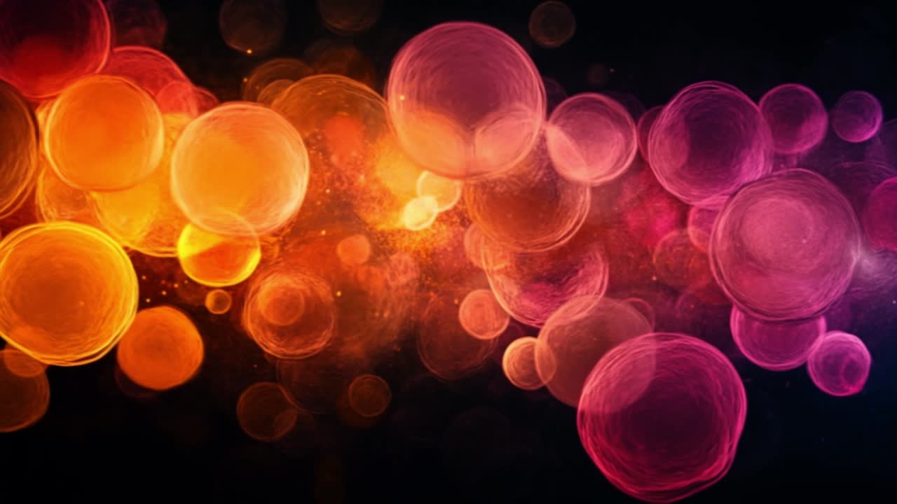 Vibrant abstract bubbles. Vibrant and colorful bubbles float against a dark background, creating a captivating and dynamic abstract composition.