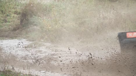 off-road vehicle in muddy river