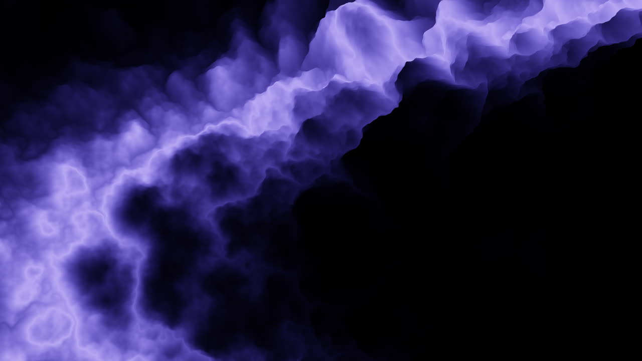 검은 바탕에 활기찬 보라색과 파란색 연기 구름