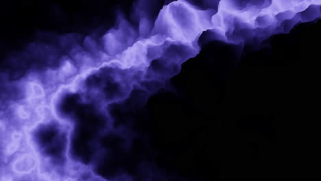 nube de humo púrpura y azul vibrante sobre un fondo negro