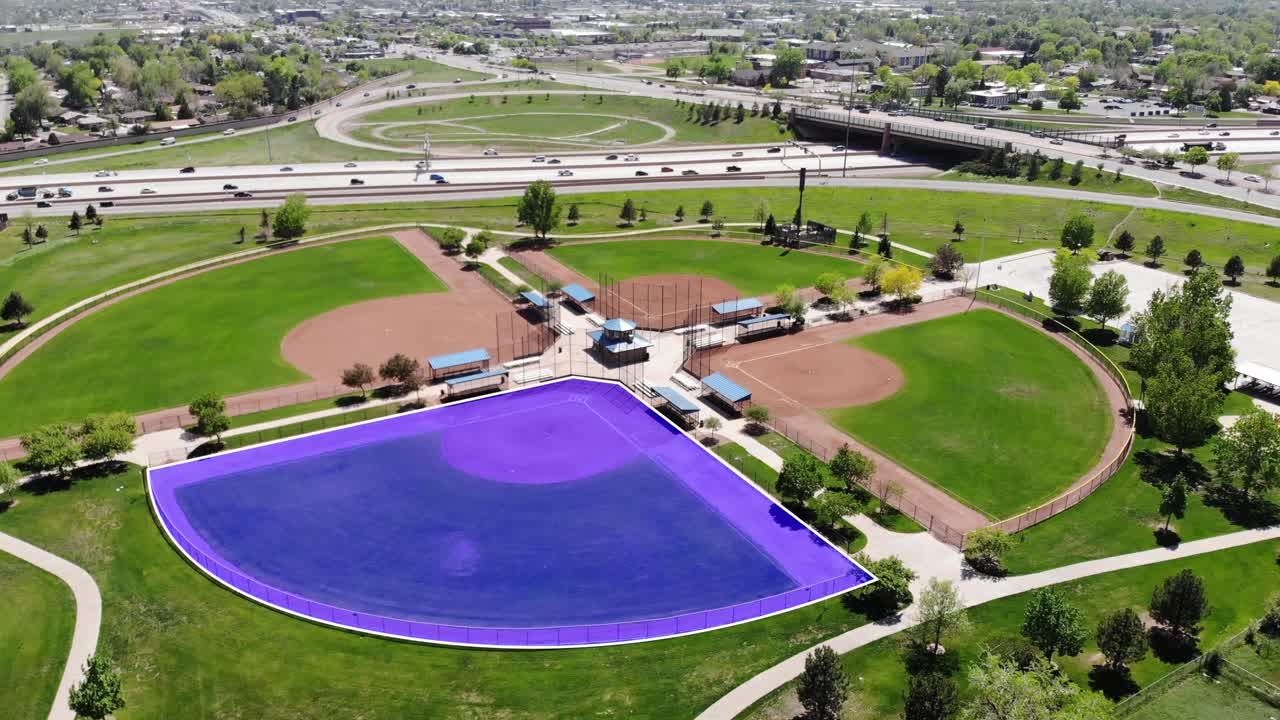 모션 그래픽은 야구장 하이라이트를 보여줍니다