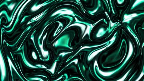 metallic emerald green liquid waves smoothly transforming, flowing with dynamic energy across screen, creating mesmerizing abstract animation with fluid, elegant motion and vibrant visual texture