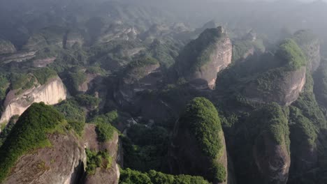 beautiful chinese karst mountain landscape, high 4k aerial view