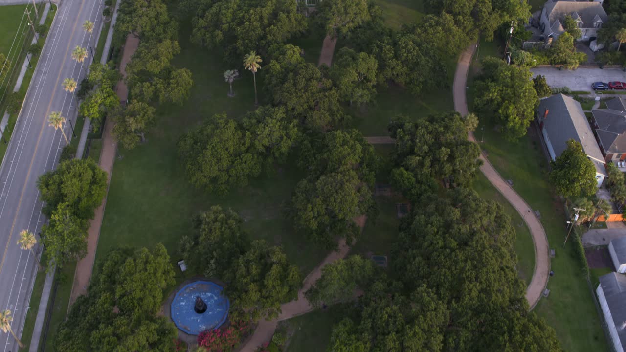 aerial del parque kempner en galveston, texas