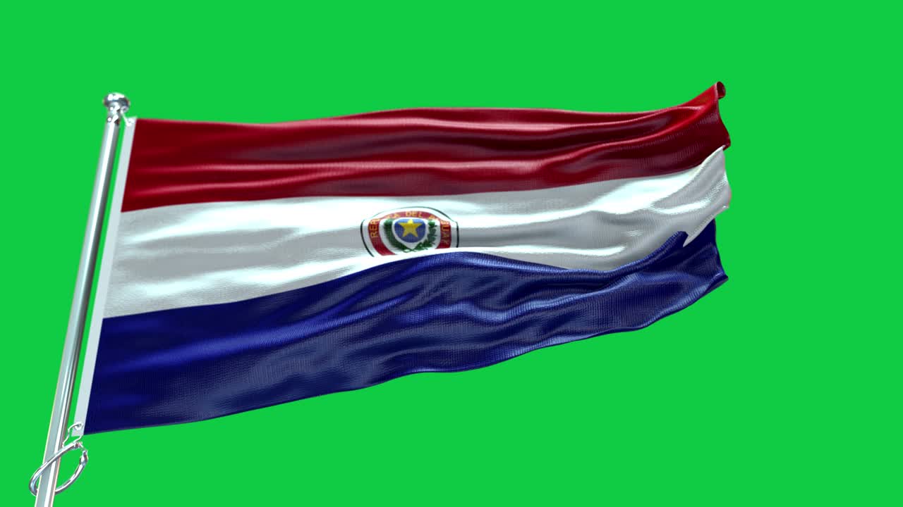 4k bandera de paraguay muy detallada - bandera de paraguay de alto detalle - bandera nacional de paraguay patrón de ondas elementos en bucle