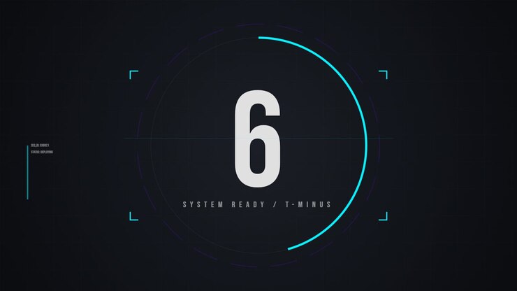 Digital Countdown Timer with Futuristic HUD Interface