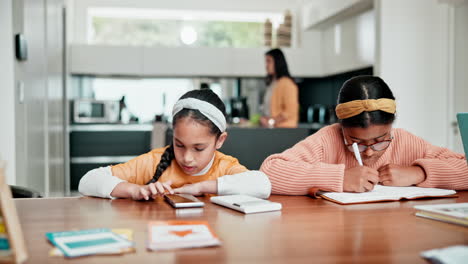 las hermanas de la escuela, el teléfono.