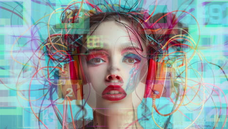 female-headshots-wearing-music-headphones-and-cables-generated-with-AI