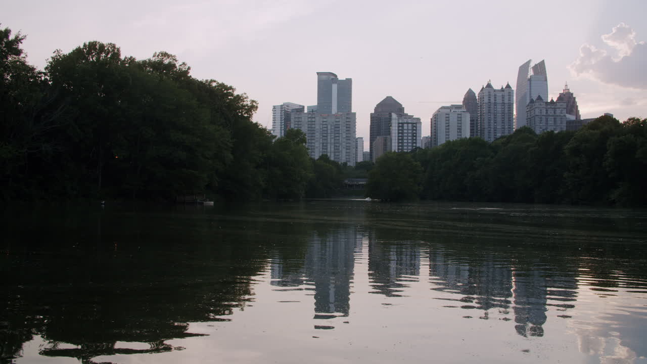 Atlanta Skyline Reflection on a Park Lake