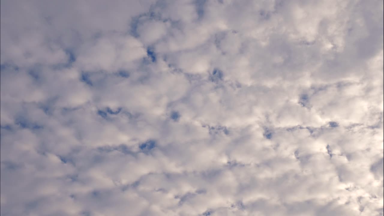 White cotton candy clouds moving in the sky Fully covered TIME LAPSE