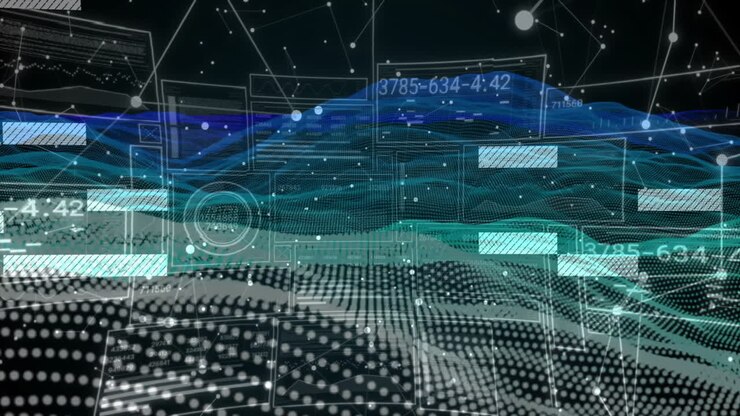 Animation of network of connections over data processing
