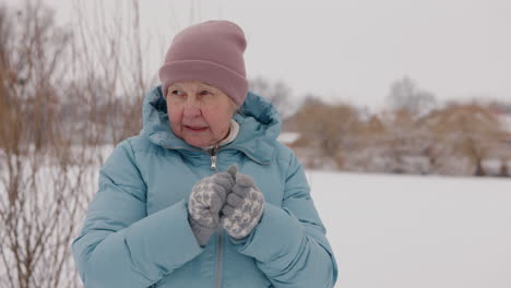 elderly women in winter