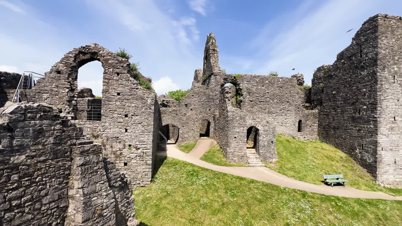 South Wales Swansea Oystermouth Castle Ruins Birds Flying