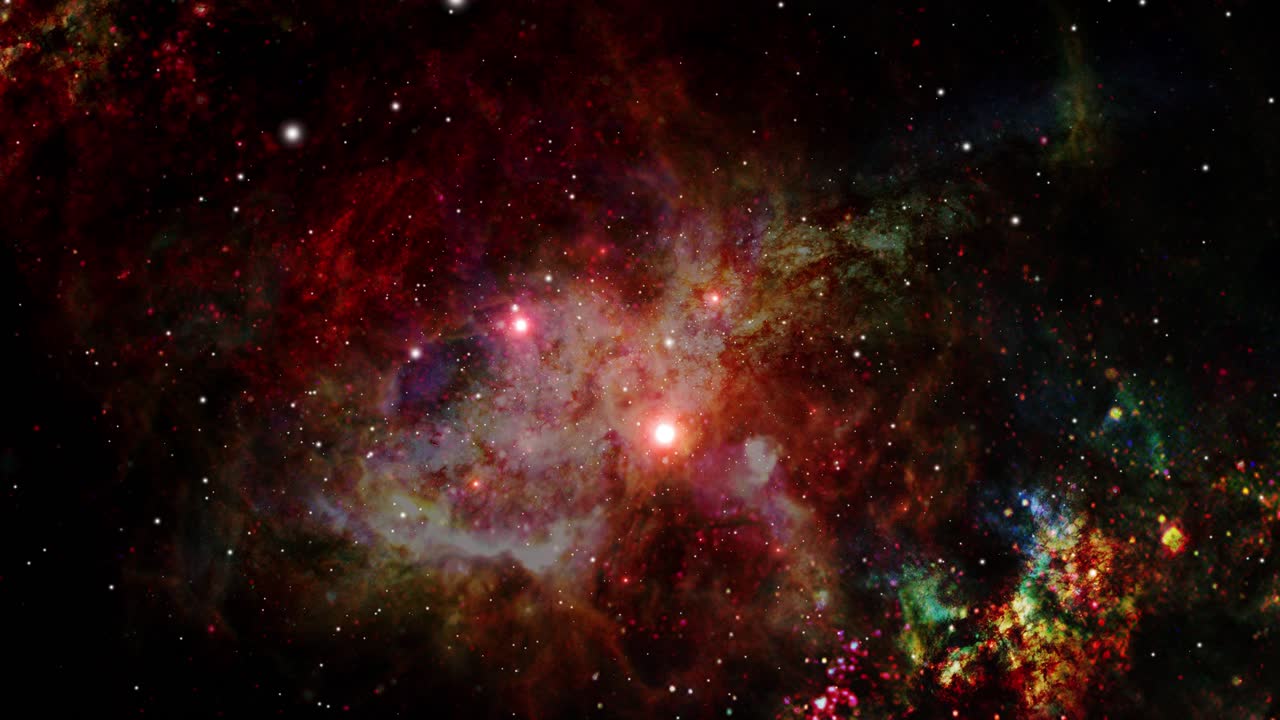 clouds of nebulae and surrounding stars move in the universe