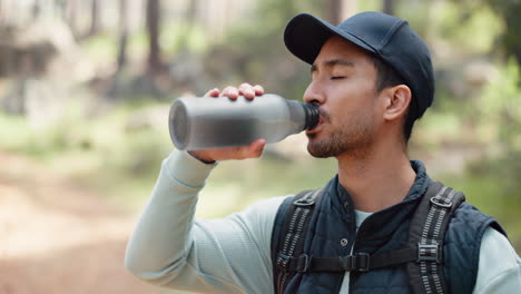 water, drink and man with fitness hiking