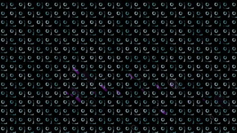 Animation of shapes moving over black background