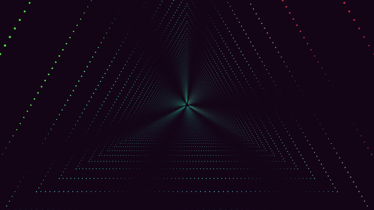 Triangular shape with colorful converging lines