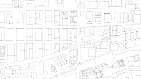 Die-Komplette-Architektonische-Grundrissskizze,-Blaupausenzeichnung-Einer-Stadtanimation