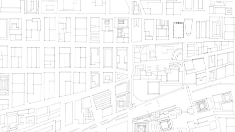 the complete architectural layout sketch blueprint drawing of a city animation