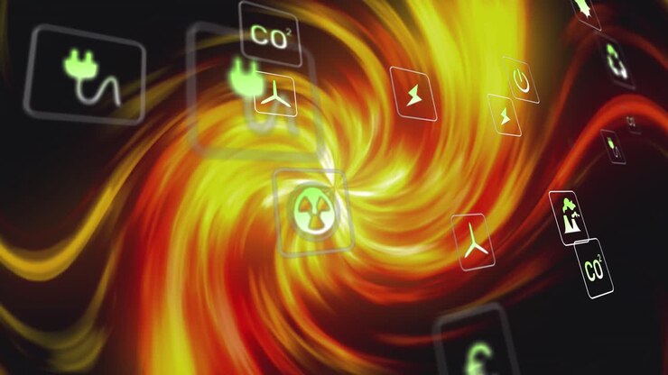 Animation of ecology icons over light trails