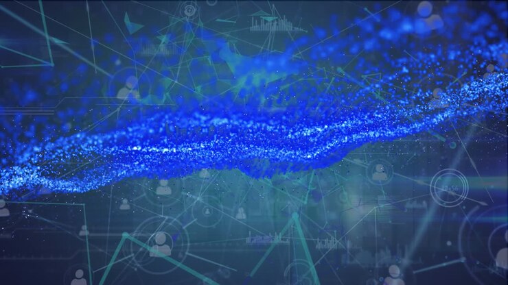 Animation of data processing over shapes
