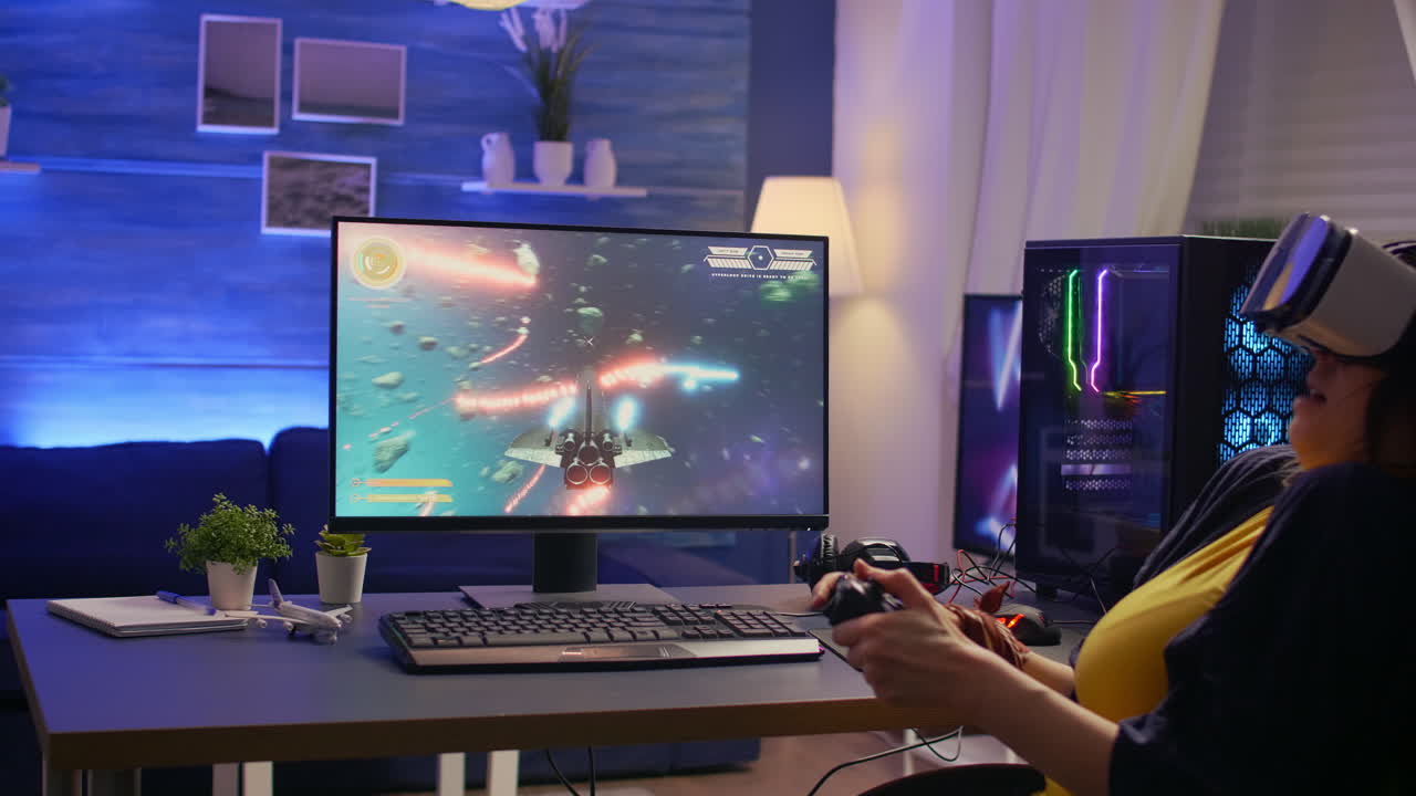 jugador profesional con gafas de vr