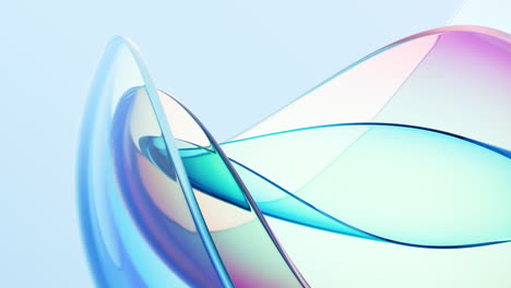 gradient transparent curve glass, 3d rendering.