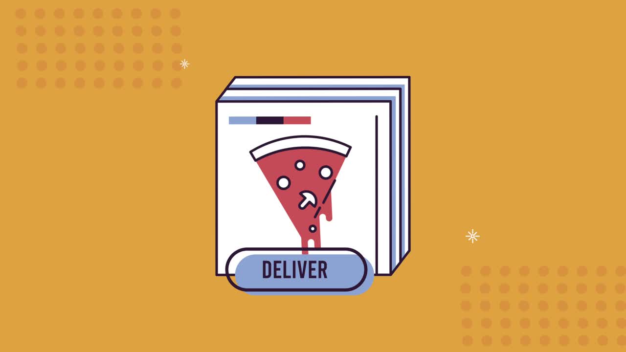 delivery pizza italian food animation