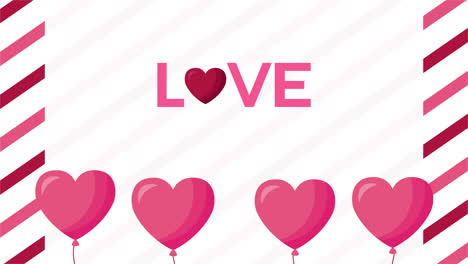 valentines day animated card with hearts love