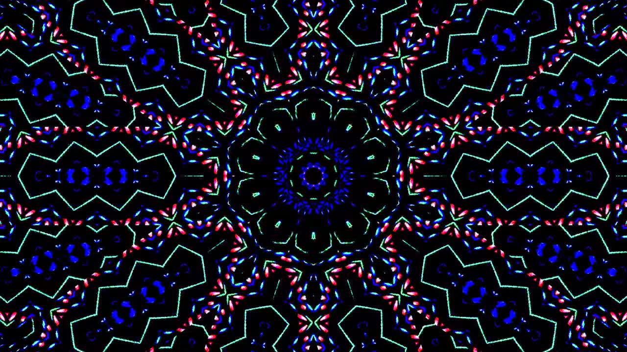 abstract caleidoscopio brillante hermosa línea roja azul movimiento suave con movimiento de luz brillante