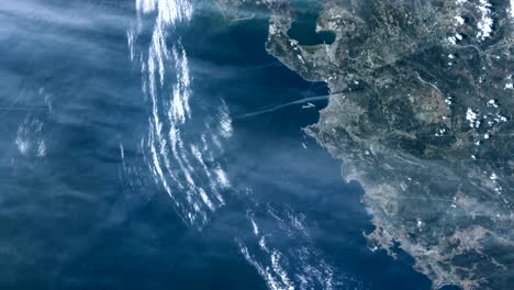 earth seen from space. marseille and balearic sea. nasa public domain imagery