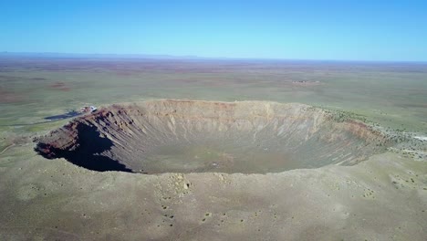 amazing aerial over meteor crater arizona