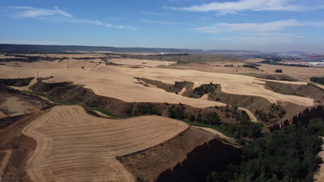 Aerial view of a dry, agricultural landscape