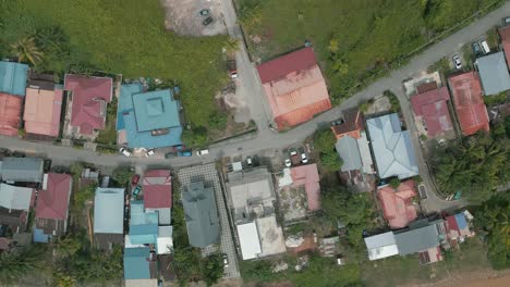 areal drone view summer at kpg gedong borneo,sarawak in conjuction of regatta 2023