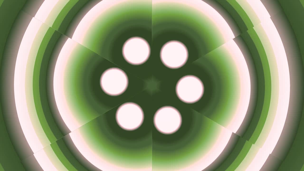 Abstract Groen en Roze Caleidoscooppatroon Naadloos Roterend