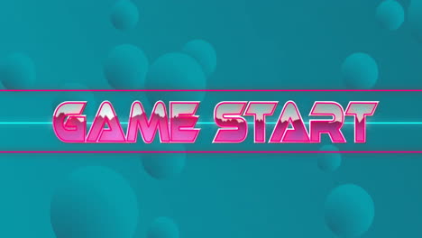 animation of game start text over blue shapes