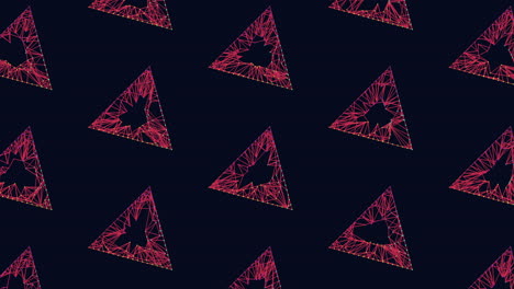 patrón de triángulos abstractos de neón con puntos y líneas de arco iris