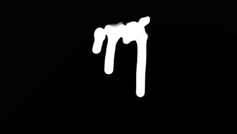 white ink dripping over black screen background