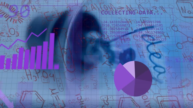 Animation of data processing over light bulb