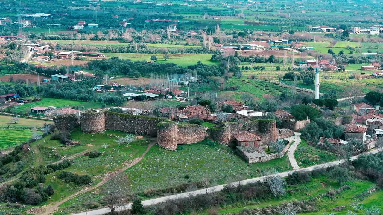 High quality aerial view of the historical fortress taken from the drone