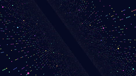 Futuristic-neon-walls-with-dots-and-lines-in-spiral-in-dark-galaxy