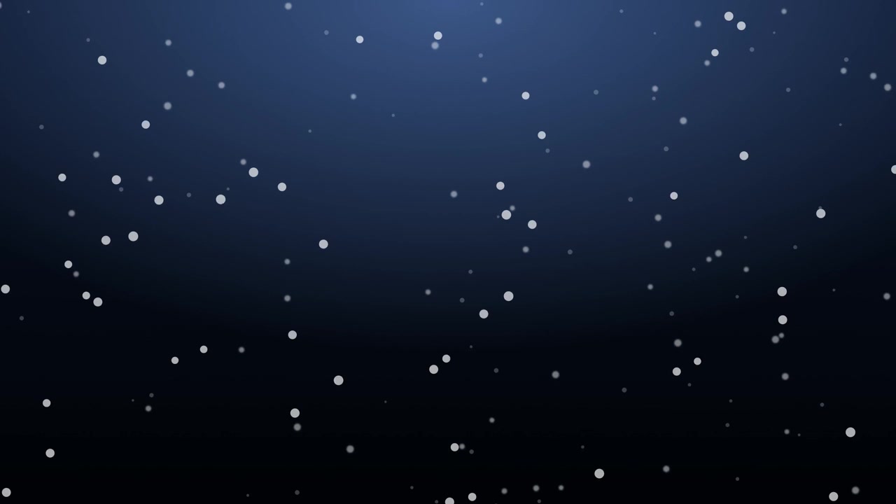 Abstract Motion Background with Floating White Particles on Dark Blue Gradient