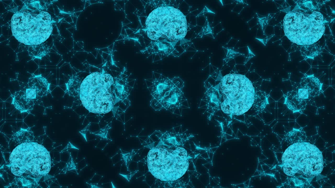Vj Loop Blue Neon kaleidoscope. Seamless animation.