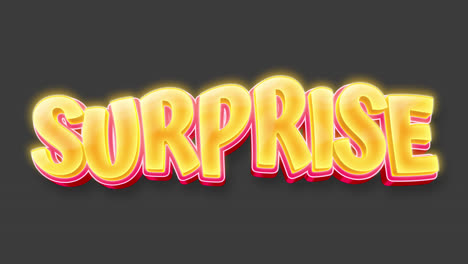 glowing surprise text